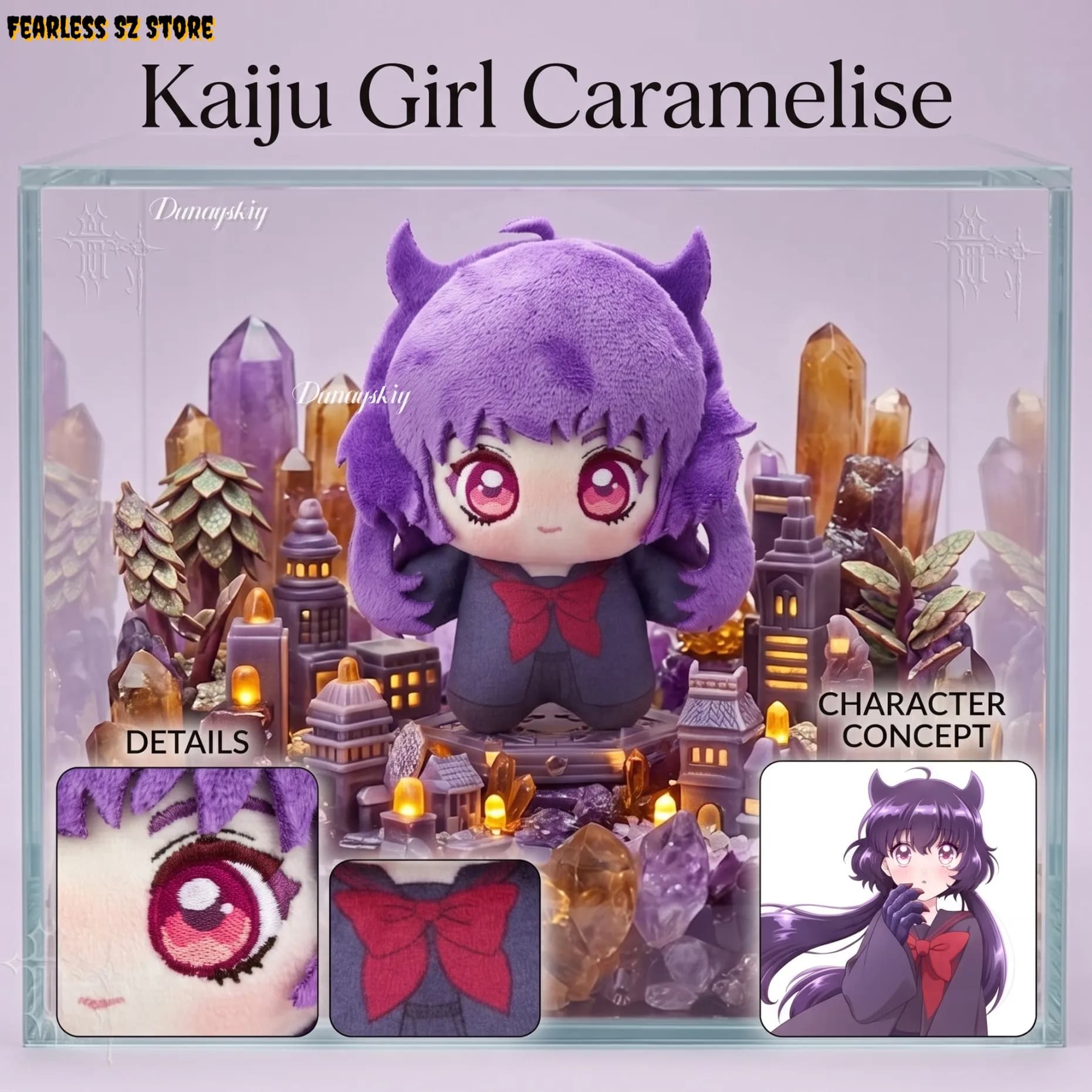 Anime Collectible Cute Peripheral Room Chloe 10cm Nunu Body Character Plush Kaiju Girl Caramelise Decor Convention Photo Prop