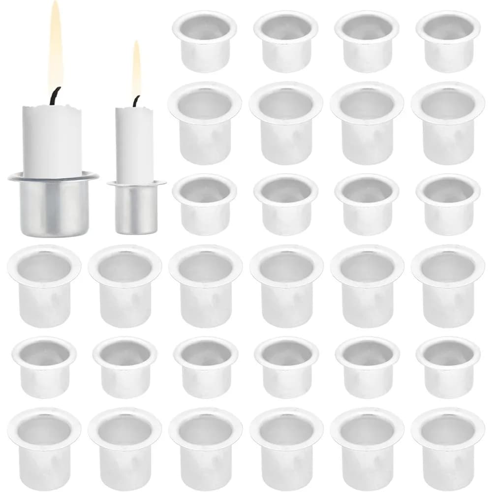 40 pezzi Mini inserti per candele in metallo Portacandele Tazza 2 dimensioni Tazze per candele in metallo in alluminio Protezioni antigoccia Catchers per cera
