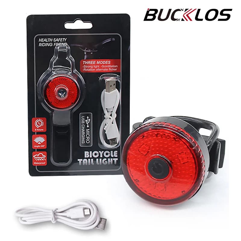BUCKLOS illuminazione per bicicletta luce posteriore a LED per lampada da bicicletta lanterne per bici ricaricabili ciclismo torcia posteriore accessori per biciclette