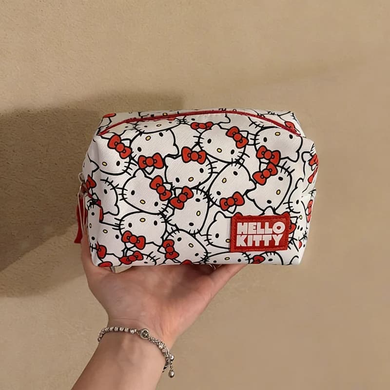 Borsa a tracolla con cerniera a forma di cartone animato, pochette per cosmetici, borsa per il trucco portatile, kit da viaggio per articoli da toeletta, organizer per il trucco Kawaii, piccola borsa per rossetti