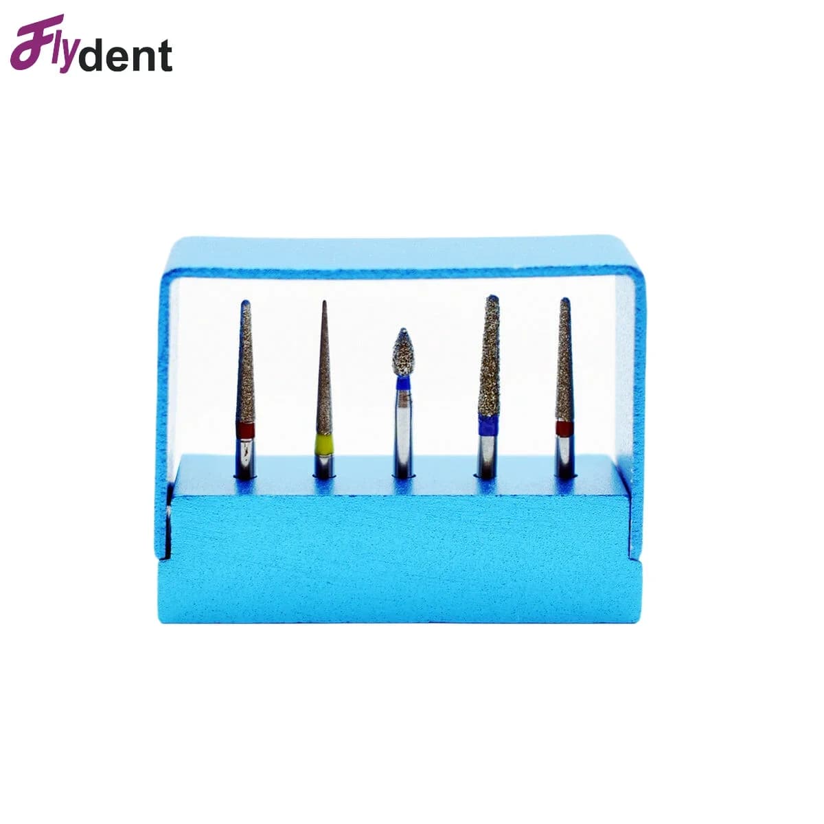 Dental 5holes Burs Kit With Holder Burs For High Speed Handpiece Turbine Burs Disinfection Box Dentist Tool