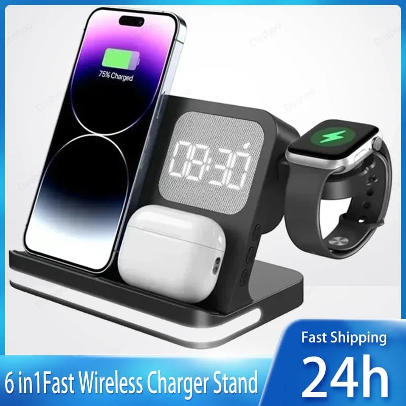 Caricatore Wireless Multifunzione per iPhone 16 15 Samsung S23 Ultra Note Fold Galaxy Watch 5 Stazione di Ricarica Rapida