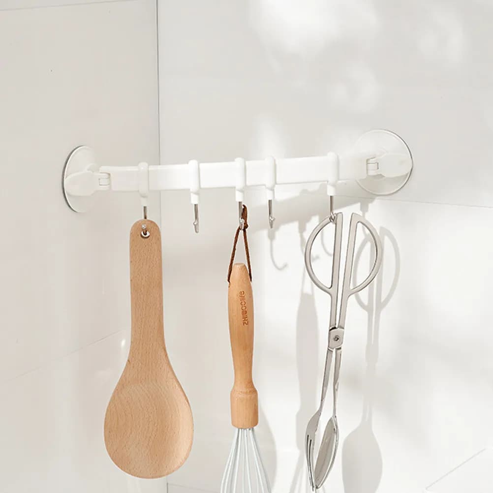 Gancio a ventosa in acciaio inossidabile e ABS, resistente, da parete, salvaspazio, senza foratura, riutilizzabile, per cucina, bagno, camera da letto