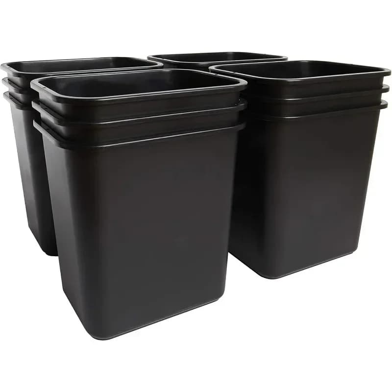 Pattumiera piccola da 7 galloni, cestino per ufficio stretto, bidone della spazzatura per cucina e bagno facile da pulire, confezione da 12 nero