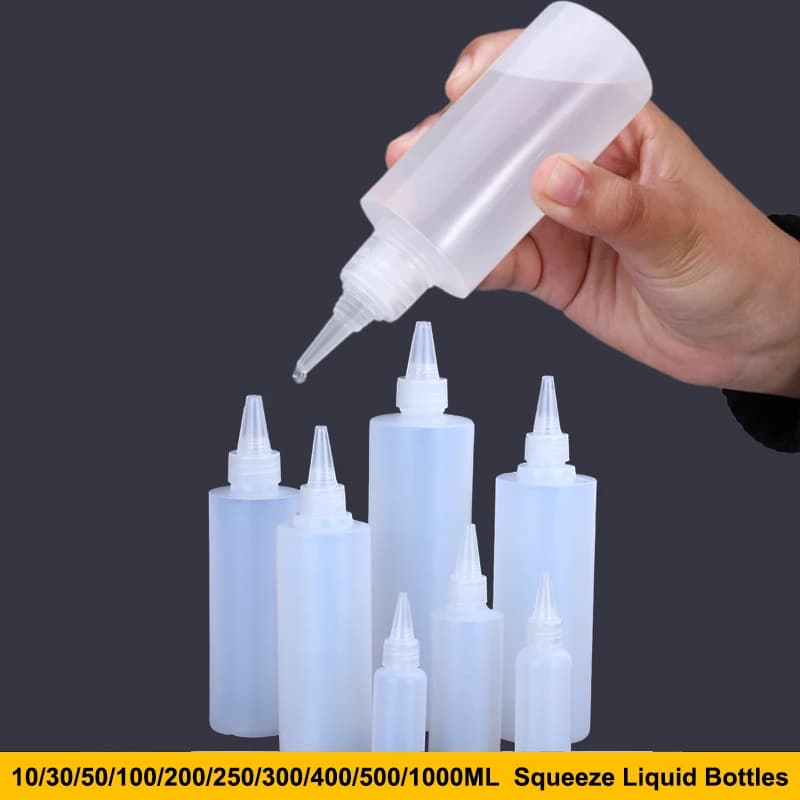 10-1000ML Empty Plastic Squeeze Dropper Bottle With Screw Cap Semi-transparent Eyes Liquid Ink Oil Paint Pigment Container
