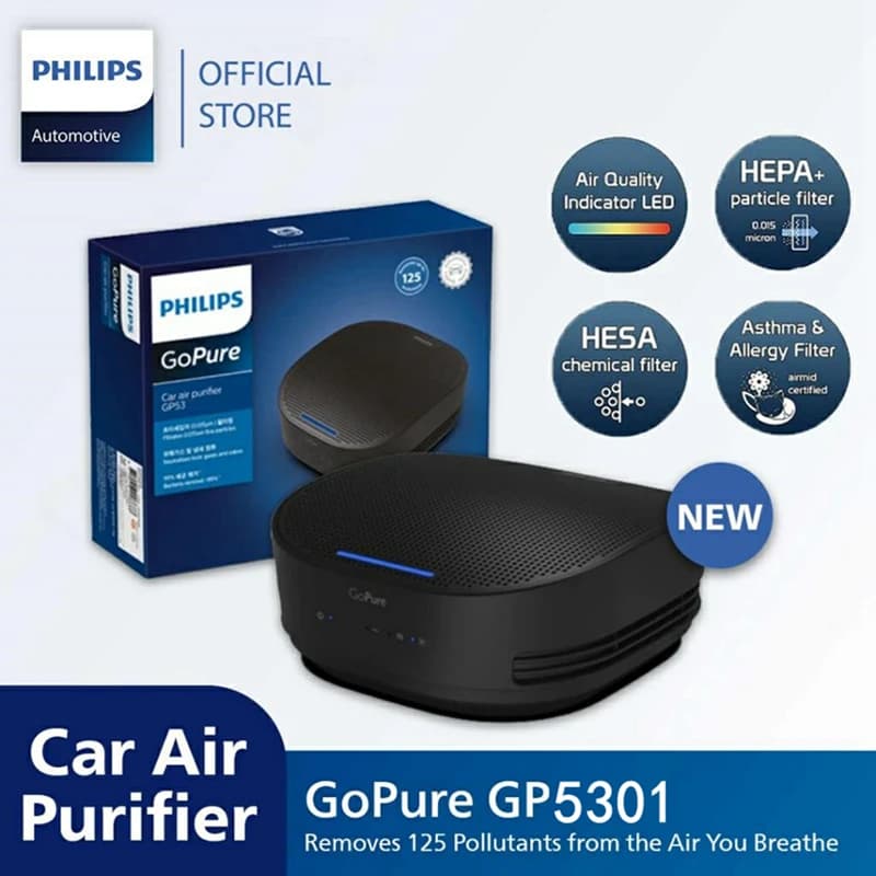 Philips Car Air Purifier GoPure 5301 Remove 125 kinds of pollutants 3-color indicator shows air quality at a glance