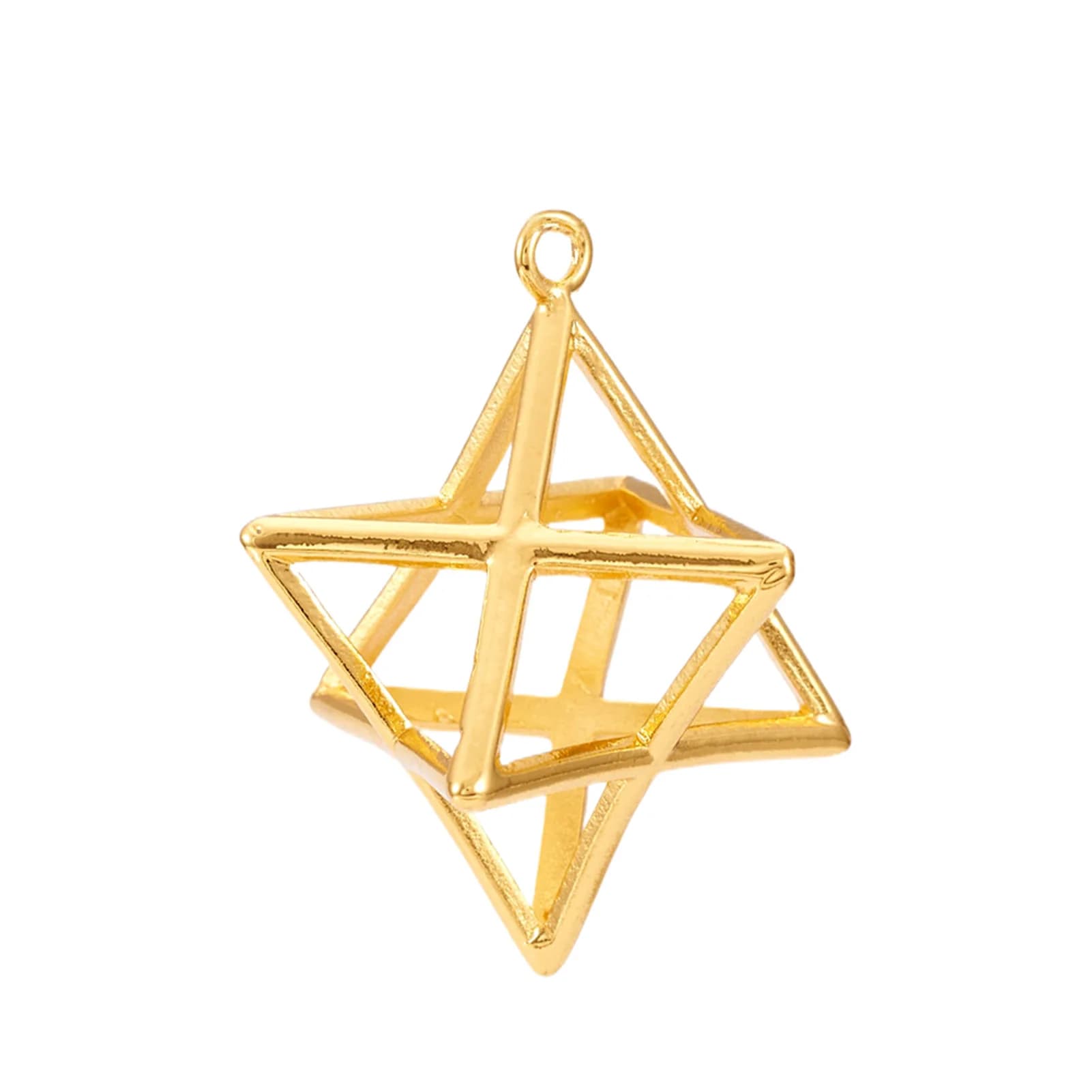 Pandahall 1pc Merkaba Star Brass Pendants With Hole Star Gold Color Plated Metal Charm For Necklace Bracelet Jewelry Making Gift