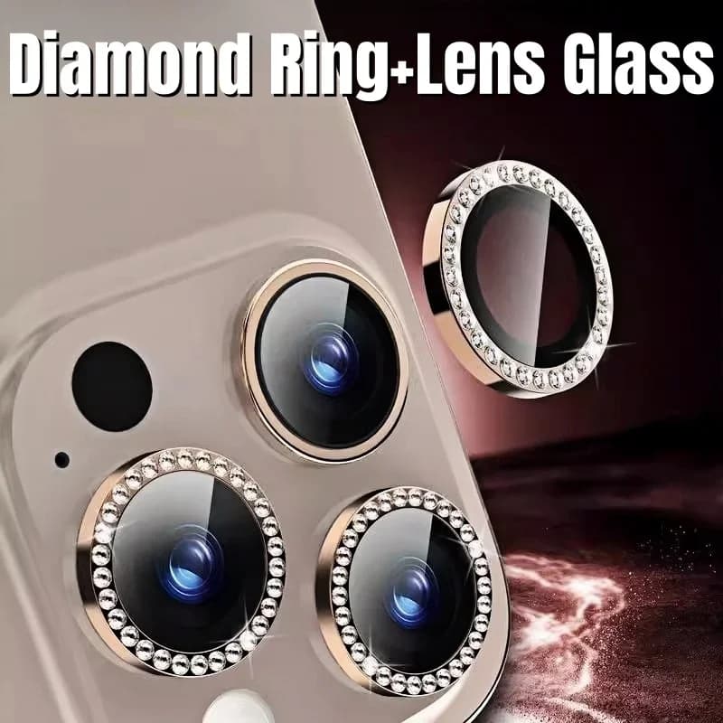 2-3 pezzi protezione per lenti diamantate per iPhone 16 15 Pro Max 14 Plus anello in metallo glitter vetro per iPhone 16pro Max copriobiettivo posteriore