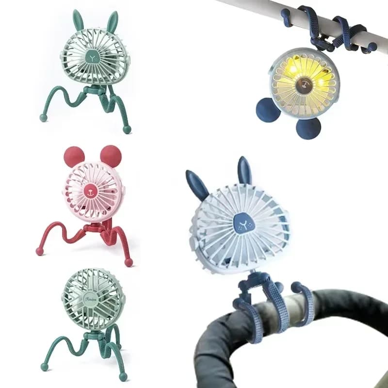 1 pz nuova moda creativa passeggino USB polpo silenzioso piccolo ventilatore portatile variabile passeggino treppiede desktop clip ventilatori