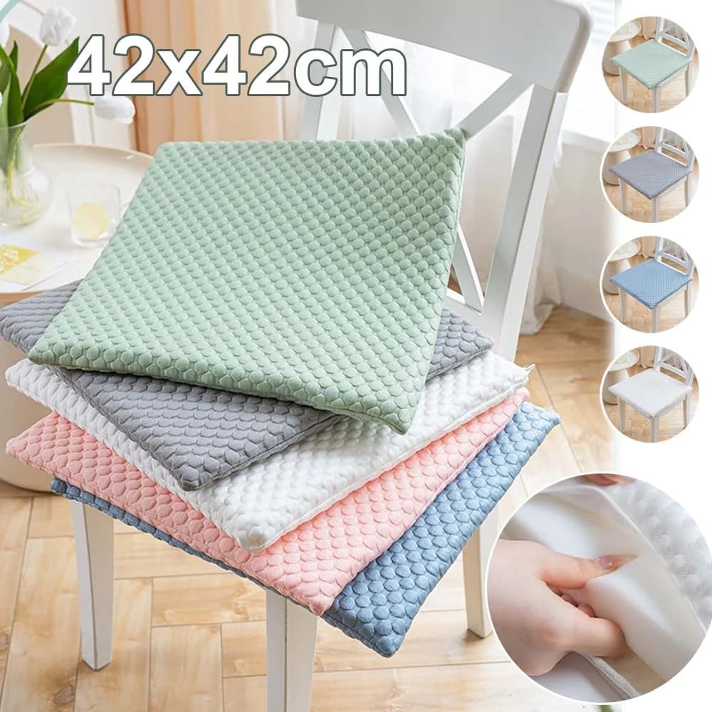 Set 2 Pezzi Cuscino Rimovibile per Sedia, Coprisedile in Schiuma 45D a Lento Ritorno, Supporto Ergonomico per Pavimento, per Soggiorno e Campeggio