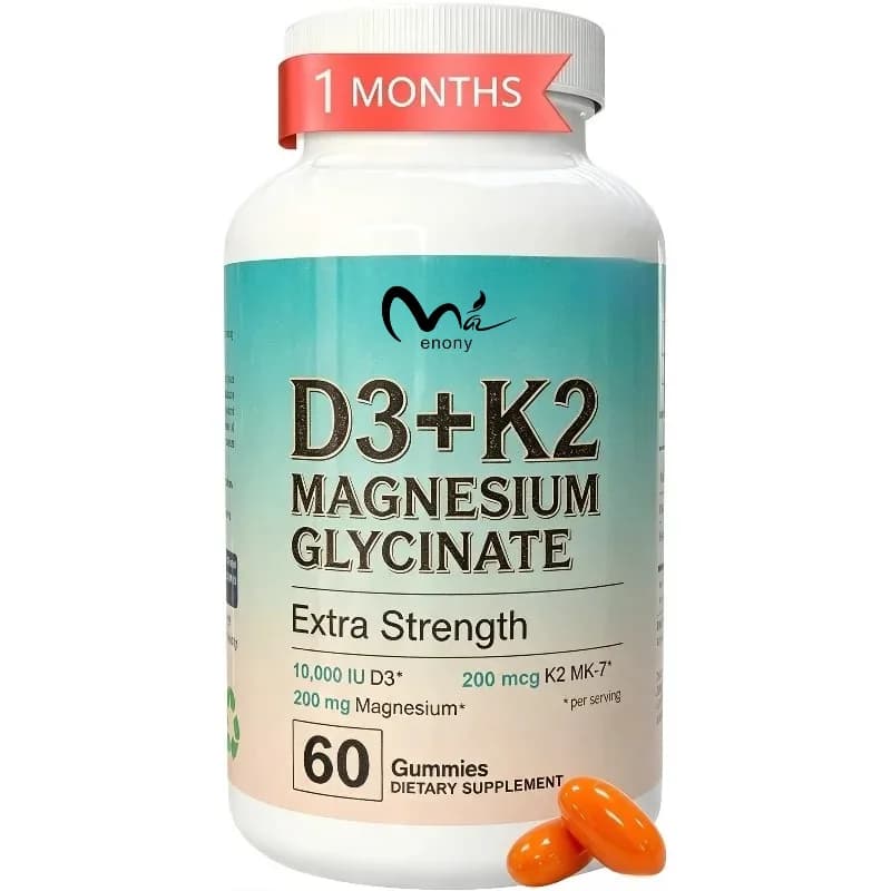 Vitamin D3 K2 10000 IU Magnesium Supplement 60 Softgel Capsules