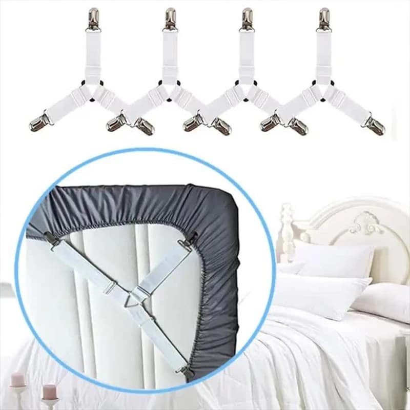 4 pcs for motorhome adjustable sheet, blanket support, durable white sheet clip for campers, caravans, camper van, camper accessories