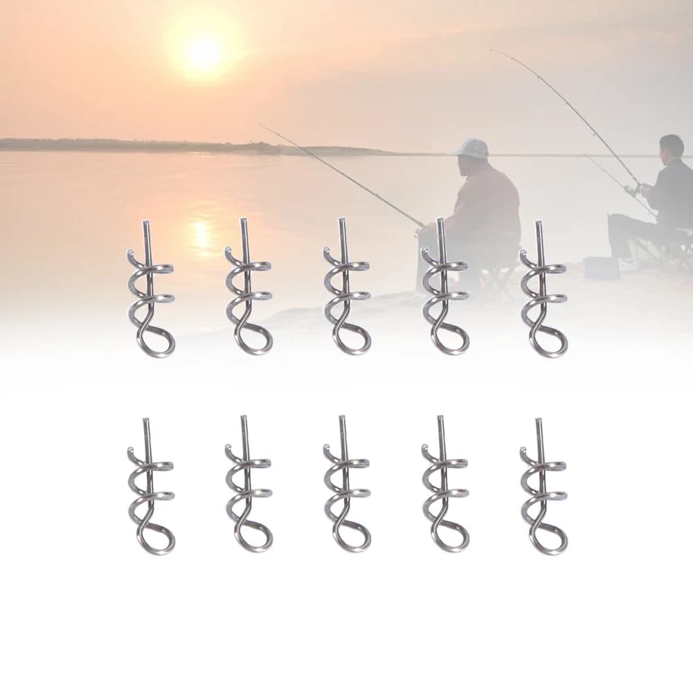 14 mm stainless steel soft fishing bait spring pin, with fixing block, fishing accessory