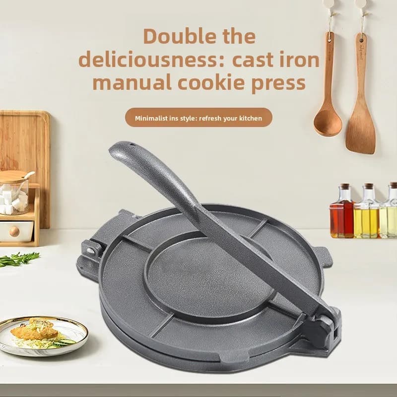 Pressa per tortilla messicana a mano in lega di alluminio, pressa per impasto, pressa per pancake manuale per modellare la pasta di mais