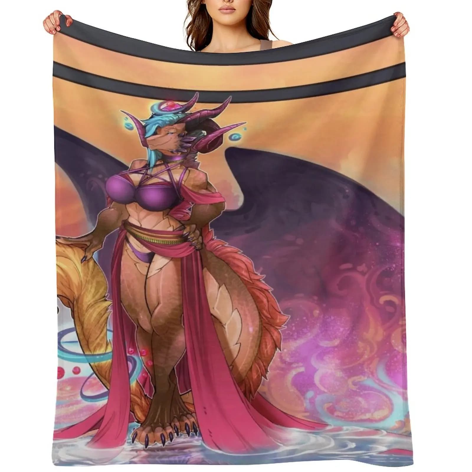 Sunrise Dragoness Decorative Shooting Cover Polar sleeping bag Fashionable blanket