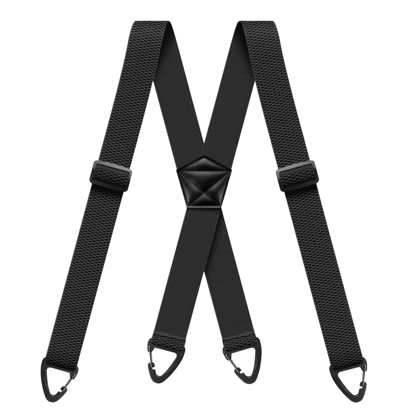 Hidden Suspenders for Men 1.6" Wide Elastic Adjustable Work Suspenders Heavy Duty with 4 Snap Loop X-back Braces for Trousers