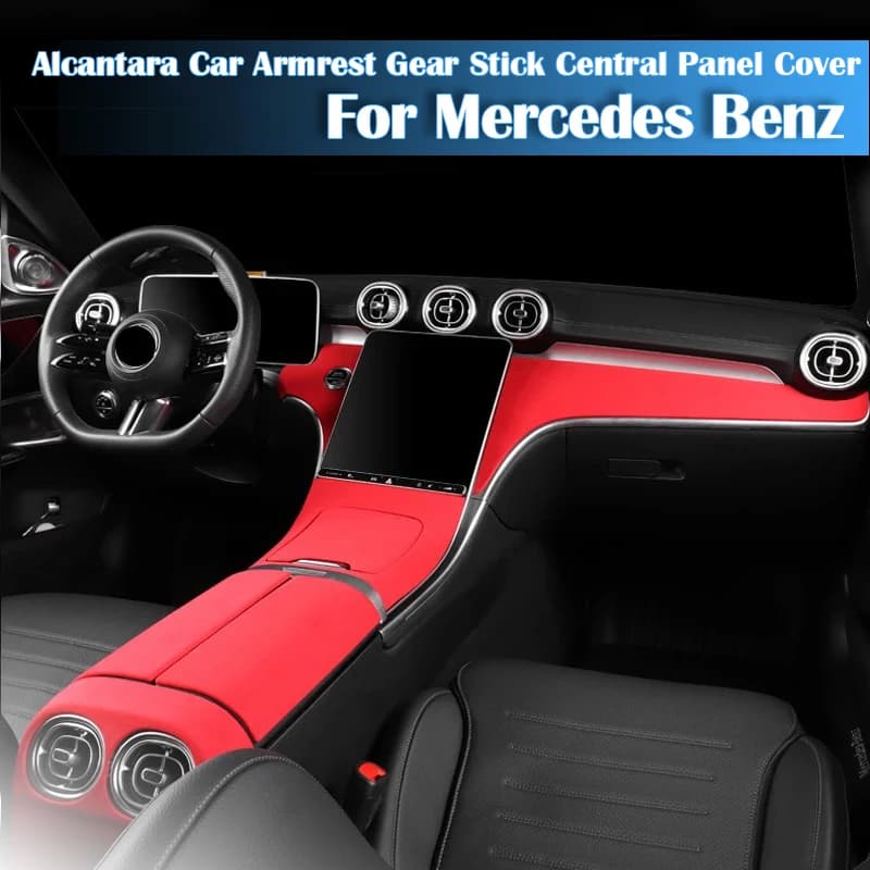 Alcantara Auto Bracciolo Gear Stick Central Cover Panel For Mercedes Benz Class C200L C260L C300L Interior Part