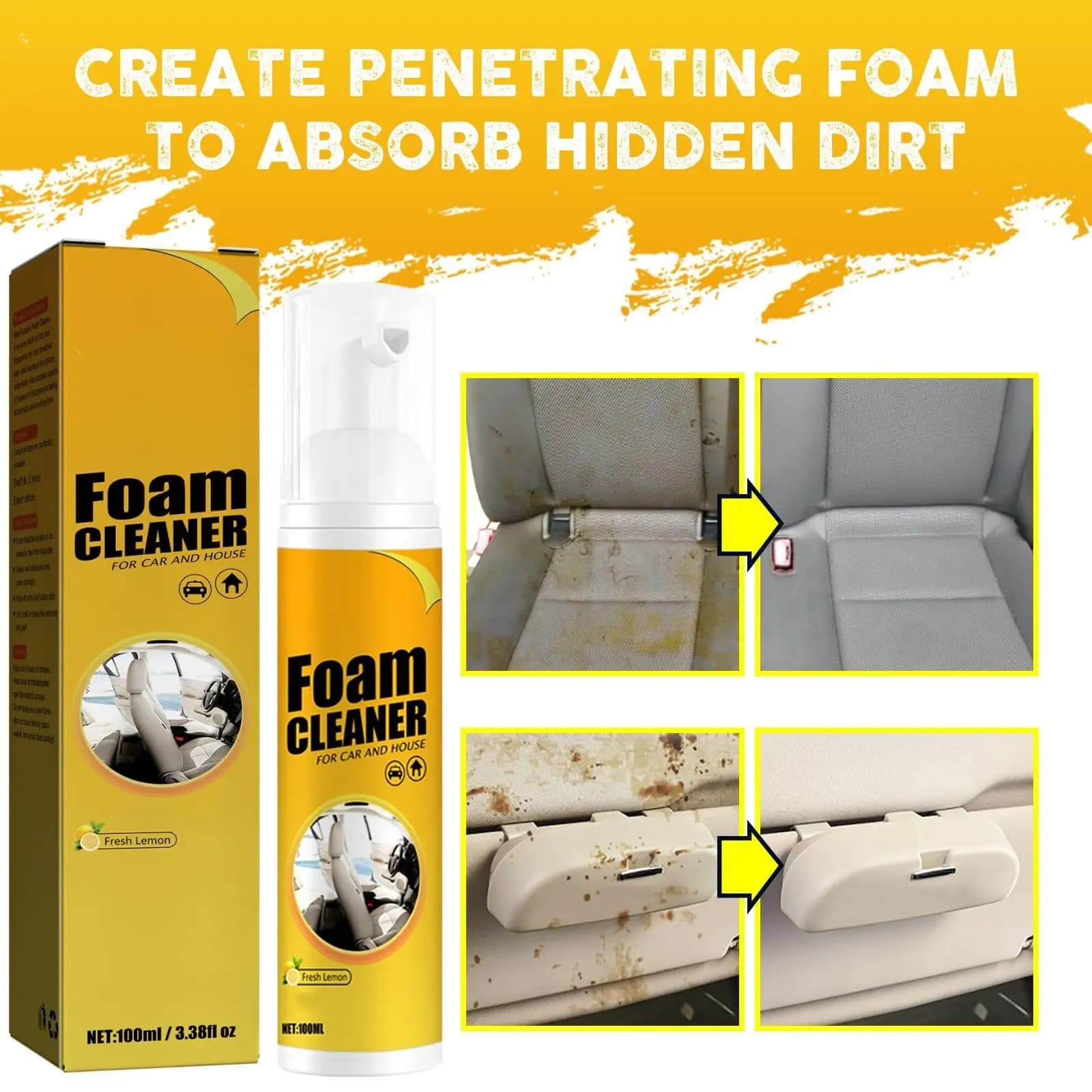 30ML~300ML Multi-Purpose Foam Cleaner Spray Leather Cleaning Auto Home Surfaces Foam Cleaners for Car Wash Maintenance