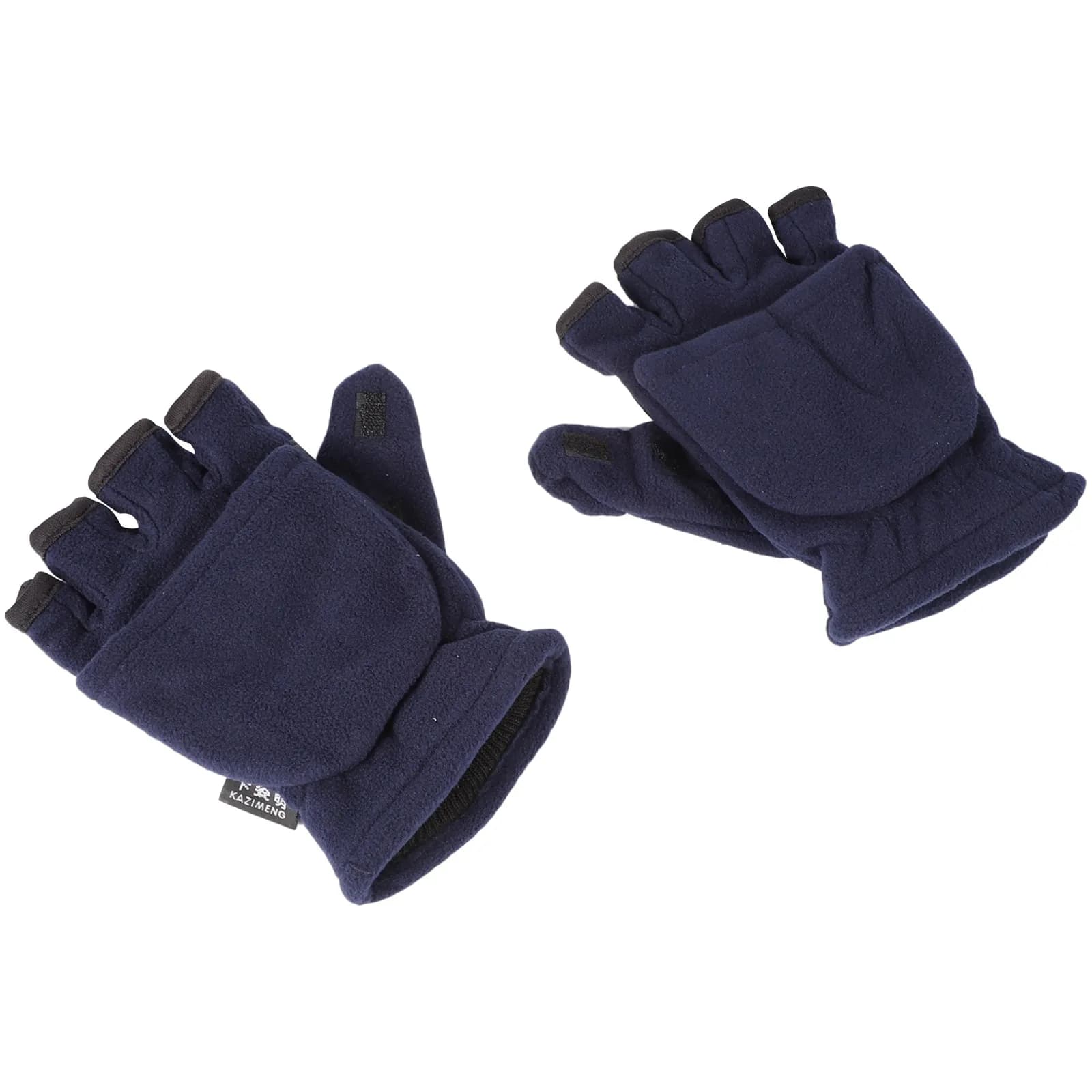 1 Paio di Guanti Mezze Dita in Pile Polare Caldo con Copertura a Risvolto per Uomo, Ideali per Ciclismo, Arrampicata, Pesca, Equitazione e Fitness Invernali all'Aperto