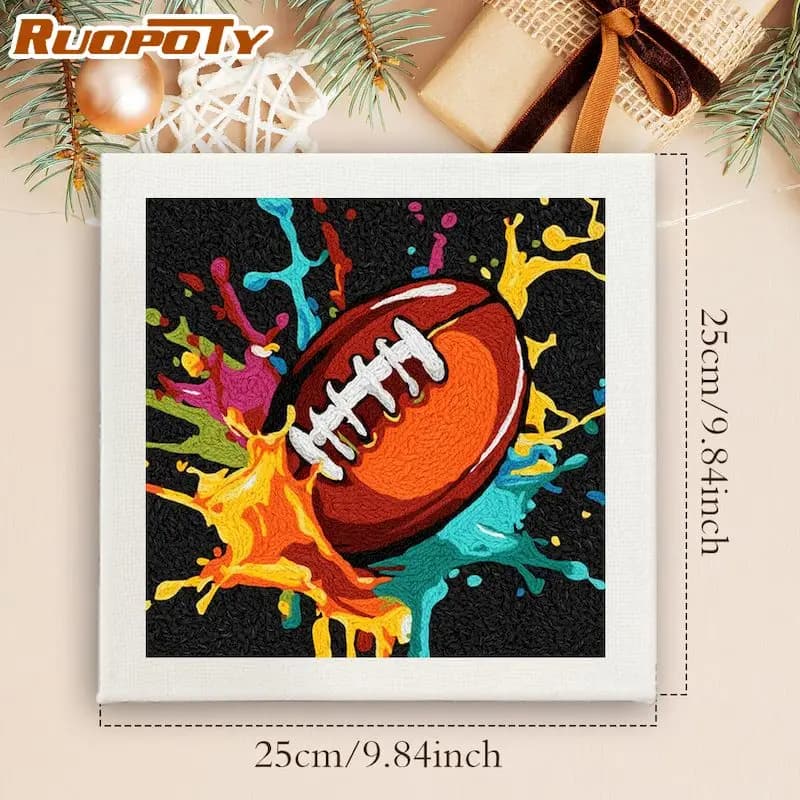 RUOPOTY 25x25cm Punch Needle Frame Art Supplies Art Projects For Adults Scenery Punch Needle Kit Wall Art Picture Diy Craft Kits