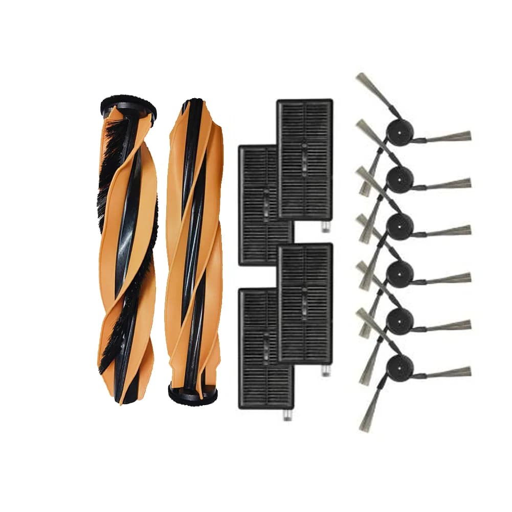 Compatible Accessory Kit for Mova Z60 Ultra Robotic Vacuum Cleaner 2 V Shaped Main Brushes 6 Side Brushes 4 Filters
