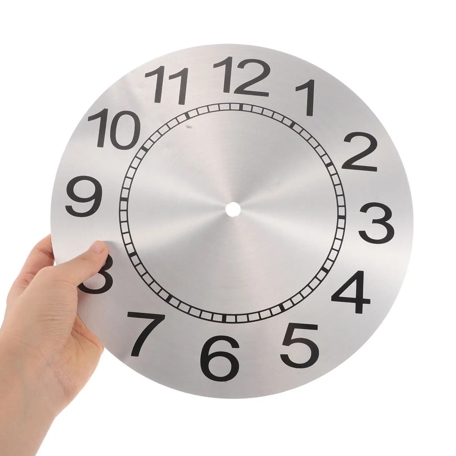 Metal Round Wall Clock with Arabic Numerals, Dial & Accessories, Living Room Decor Movement