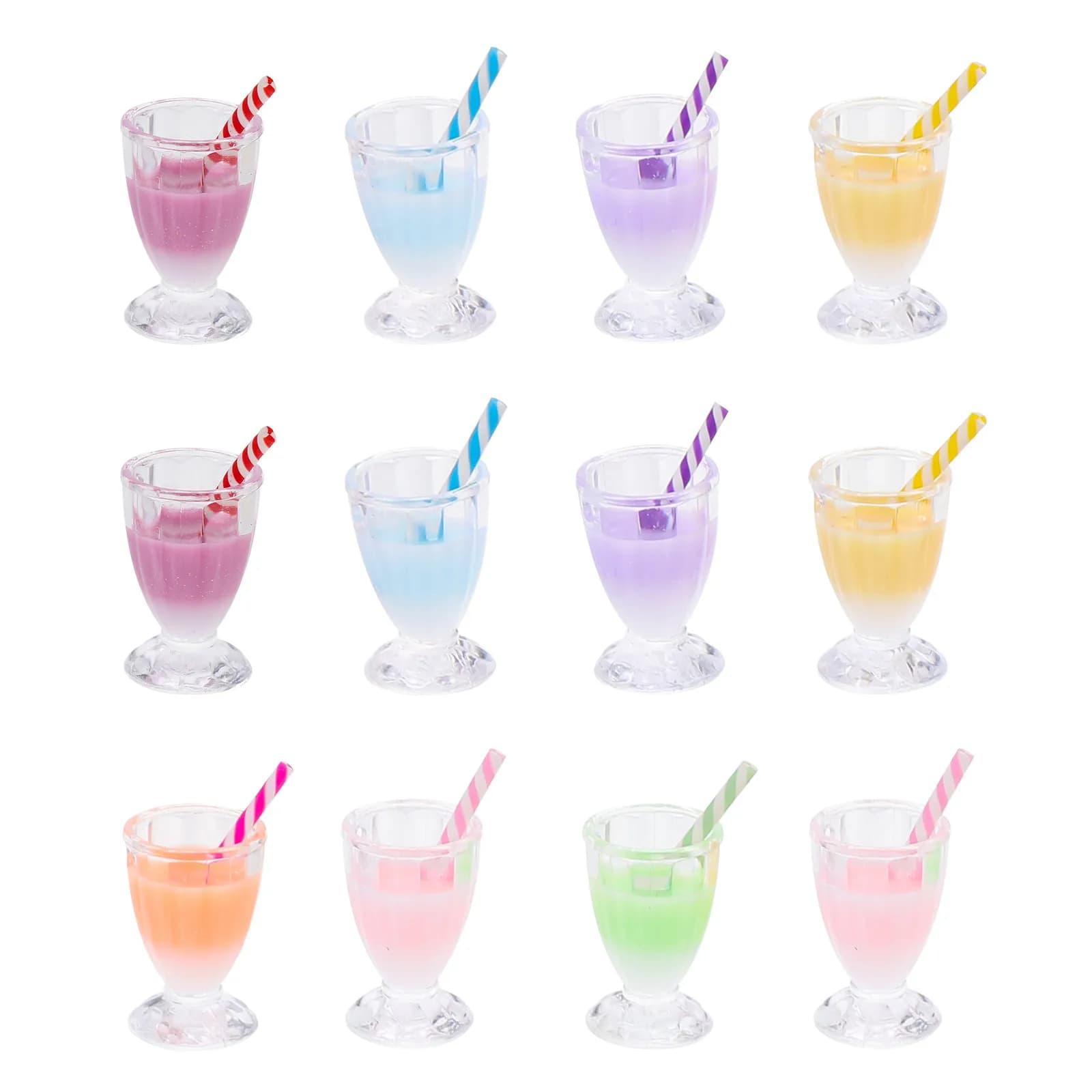 12Pcs Milky Tea Bottle Charms Resin Beverage Charms for DIY Jewelry Making Findings Pendant Crafts Gift for Friends Lovers