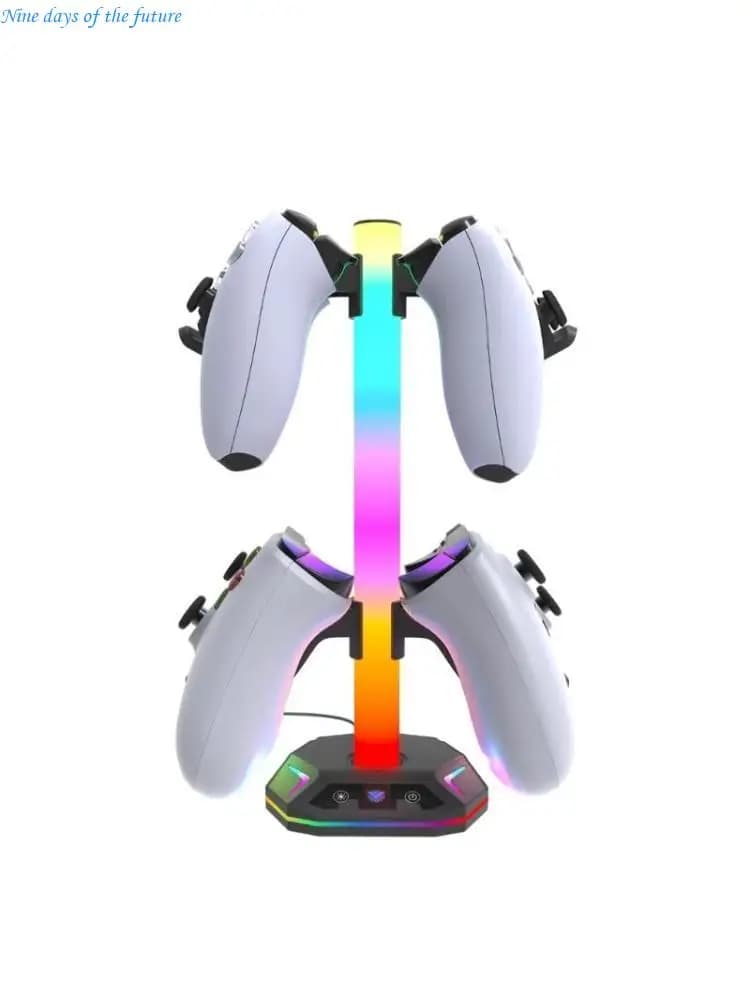 Supporto da gioco da tavolo con supporto luminoso a LED per riporre controller e cuffie E65A