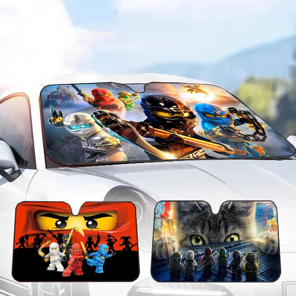 Cartoon N-Ninjago Parabrezza Parasole Anime Carino Auto Parabrezza Anteriore 70x130 cm Visiera Parasole Riflettore di Calore