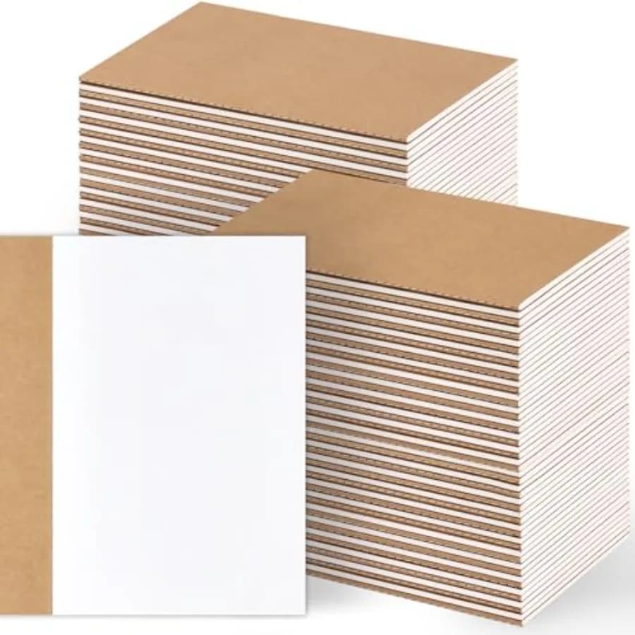Pack Blank Kraft Notebooks Journals A5 Sketchbook Drawing Pad Book for Junk Journal, 60 Pages, .3 x 5.5 Inch