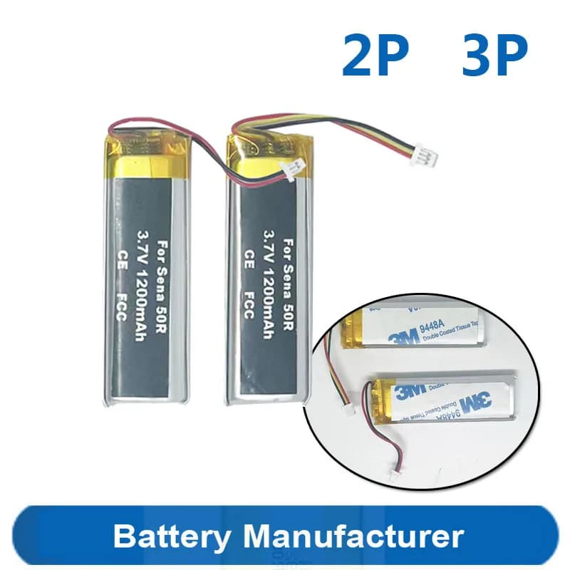 2pin 3pin 1200mAh Battery For Sena 50R Motorcycle Racing Helmet Bluetooth Headphone Headset