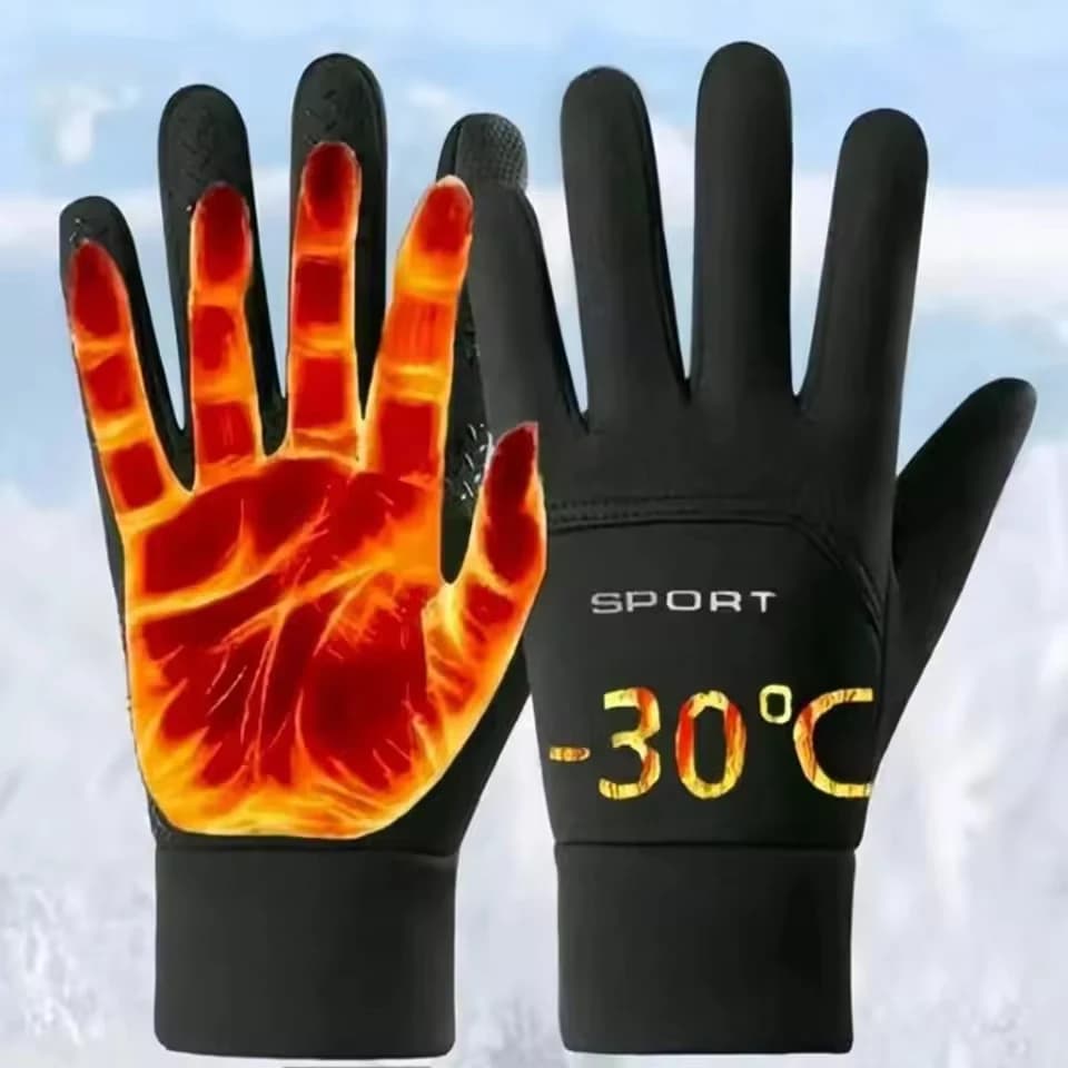 Women's Winter Gloves and Men's Touchscreen Anti-slip Reflective Hydro-Repellent Anti-theft Warm Footwear Skiing Cycling and Sport
