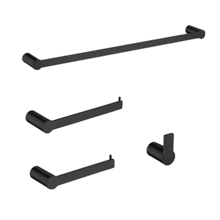 4-Pieces Bathroom Accessories Set Matte Towel Bar Set Modern Stainless Steel Towel Rack Towel Hooks Toilet Paper Holder for Bat