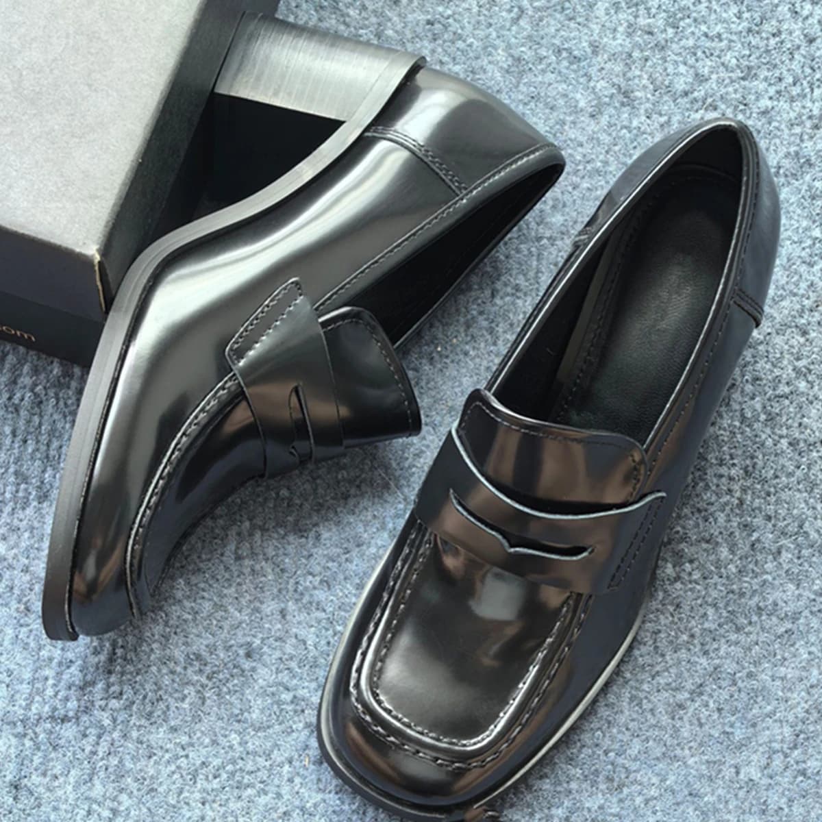 Jenny & Dave Ufficio di moda francese da donna in vera pelle 7 cm scarpe con tacco alto slip-on pendolarismo mocassini casual scarpe per le donne