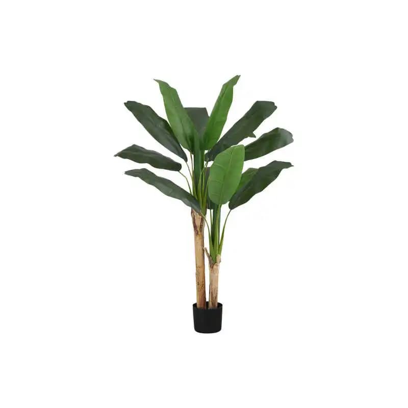 Artificial Plant, 55" Tall, Banana Tree, Indoor, Faux, Fake, Floor, Greenery, Potted, Real Touch, Decorative, Green Leaves, Black Pot