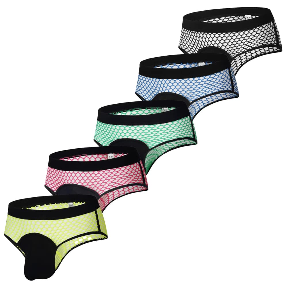 Rete da pesca trasparente da uomo a vita bassa aderente boxer sexy traspirante elastico confortevole intimo a triangolo da uomo