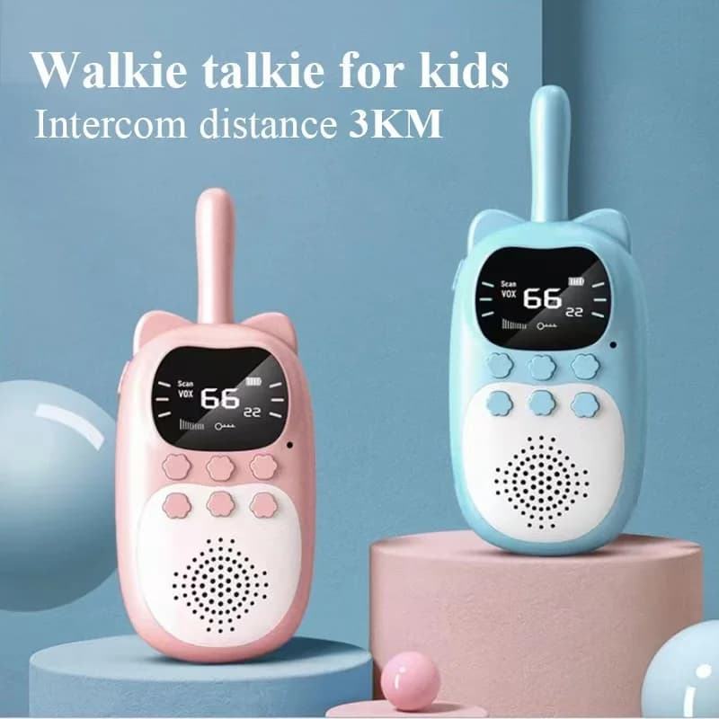 Walkie Talkie per Bambini 2 Pezzi, Giocattoli Elettronici, Gadget Spia per Bambini, Radio Telefono per Bambini, Portata 3km, Regalo di Natale Compleanno per Ragazzi e Ragazze