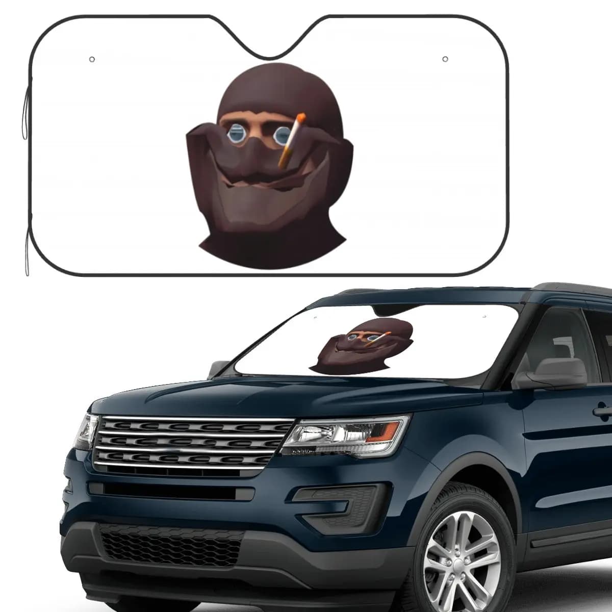 Team Fortress 2 TF2 Spy Gmod Face Funny Meme Rosso Parasole Parabrezza Auto Parabrezza Anteriore Finestra Visiera parasole Accessori Coperture