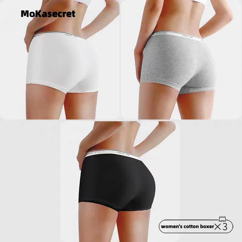 3pcs popolare Boxer in cotone da donna intimo da donna Comfort pantaloni di sicurezza solido Sexy sport femminile Hipster Boyshort Girl mutandine