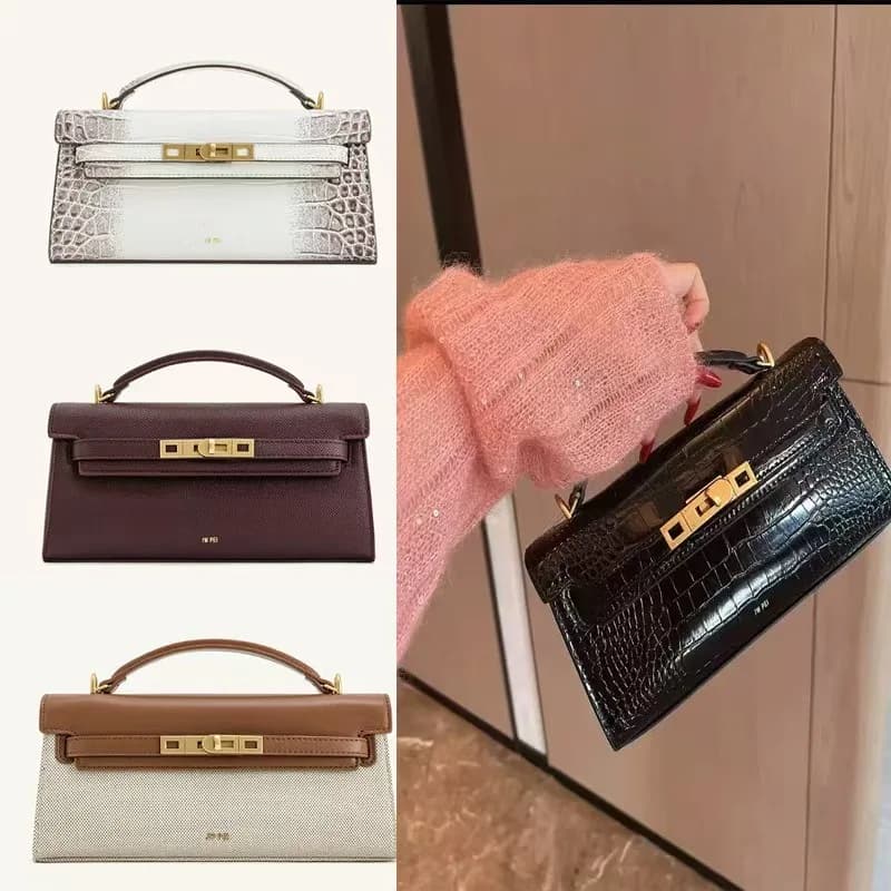 Borsa in pelle JW PEI modello Noor con motivo coccodrillo, nuova borsa a tracolla versatile di lusso leggero e versatile, stile urbano avanzato