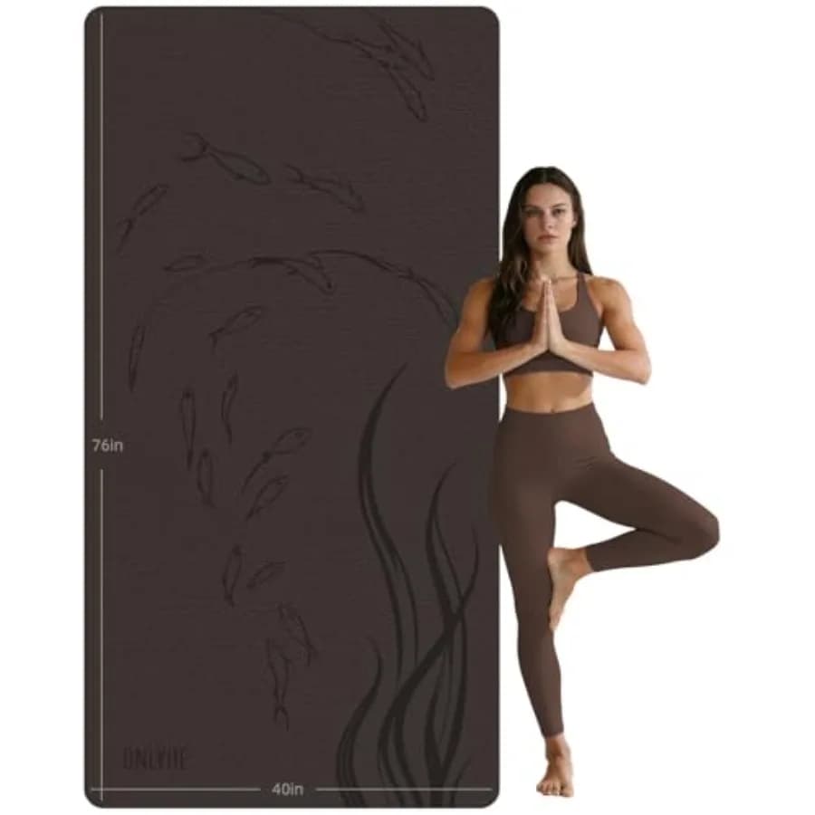 Tappetino Yoga Extra Largo e Spesso per Donne e Uomini 76x40x10mm, Tappetino per Esercizi in TPE, Tappetino Yoga Antiscivolo di Grandi Dimensioni per Palestra, Allenamento e Pilates
