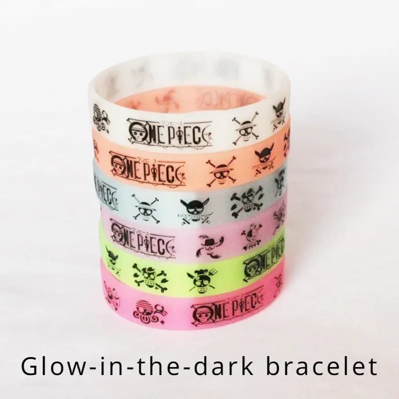 Braccialetto Fluorescente One Piece, Decorazione con Personaggi Anime, Giocattolo Originale, Braccialetto Decorativo Cartoonesco, Regalo di Compleanno per Bambini