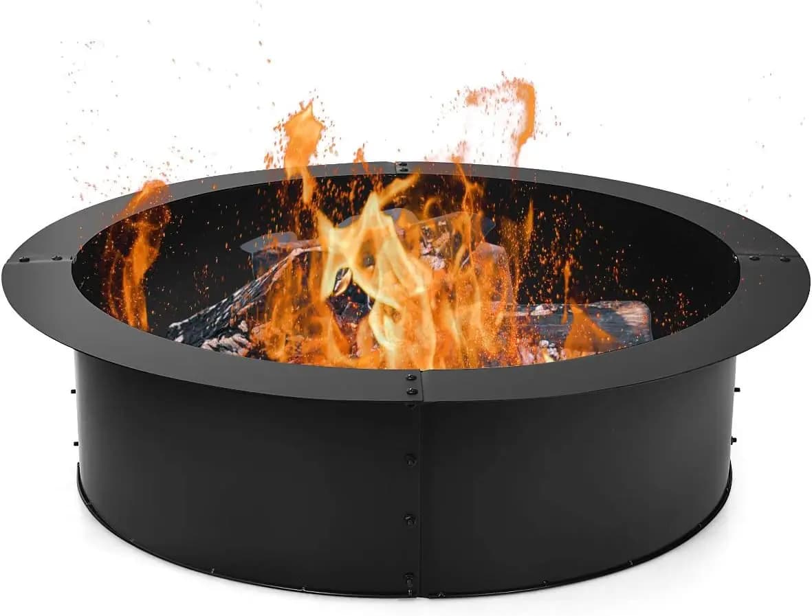 Anello per Braciere in Acciaio da 36 Pollici, Diametro Interno 30 Pollici, Robusto Anello Fai-da-Te per Braciere da Esterno, Patio, Giardino, Interrato o Fuori Terra