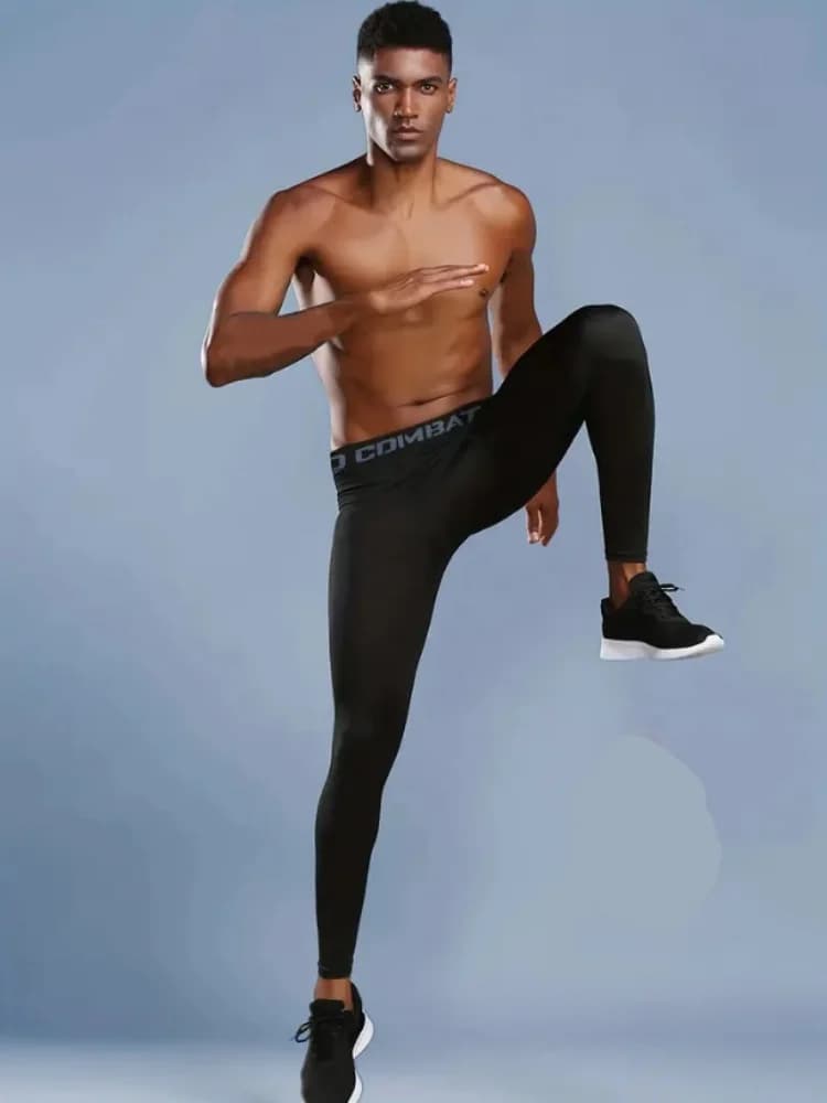 Pantaloni a compressione da uomo, leggings traspiranti, leggings sportivi, baselayer da corsa, pantaloni sportivi da allenamento.