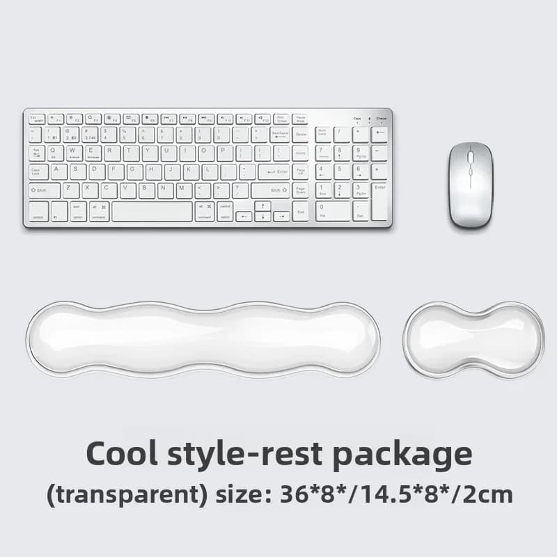 Set di Poggiapolsi Trasparenti per Tastiera, Supporto Ergonomico in Gel Memory Foam per Mouse, Cuscino Antiscivolo per Mani da Scrivania per Ufficio