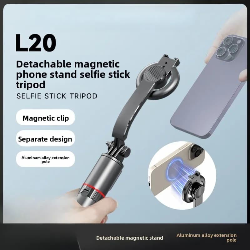 L20 telefono cellulare selfie stick staffa magnetica per flusso live Treppiede per foto Bluetooth mini asta telescopica per luce di riempimento per foto