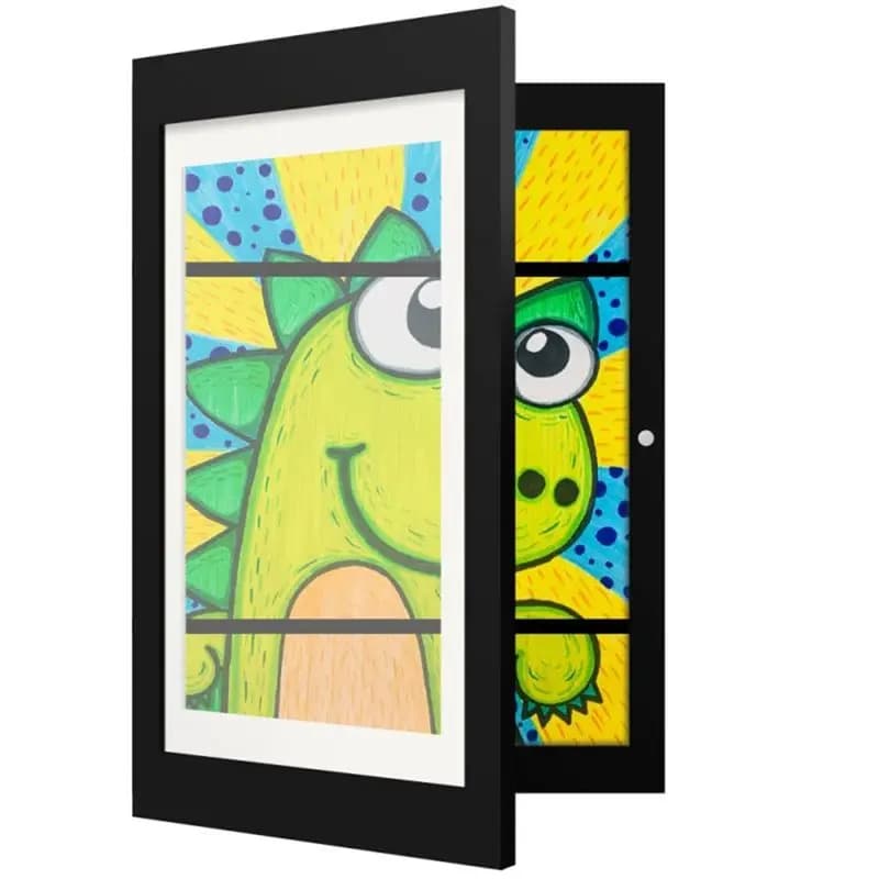 Cornici per Arte dei Bambini con Apertura Frontale, Cornici Intercambiabili per Opere d'Arte dei Bambini, Cornici per Progetti Artistici, Nere