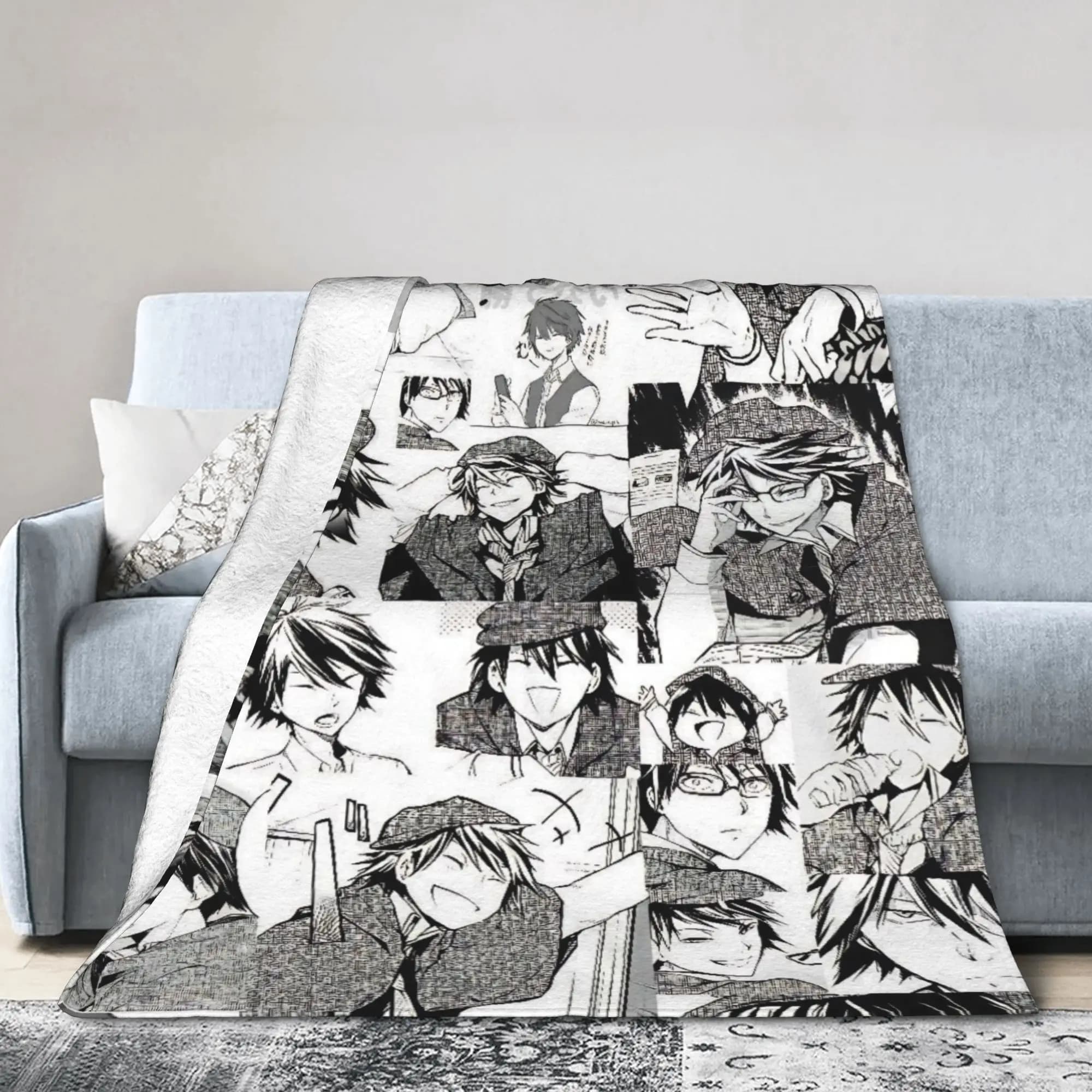 Dazai Bungo Stray Dogs Blankets Flannel Summer Portable Super Warm Throw Blankets for Sofa Travel Plush Thin Quilt