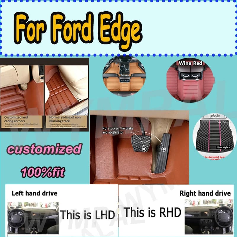 LUXURI Car Mats for Ford Edge 2009 2010 2011 2012 2013 2013 Car Mats Covers for Car Interior Accessories