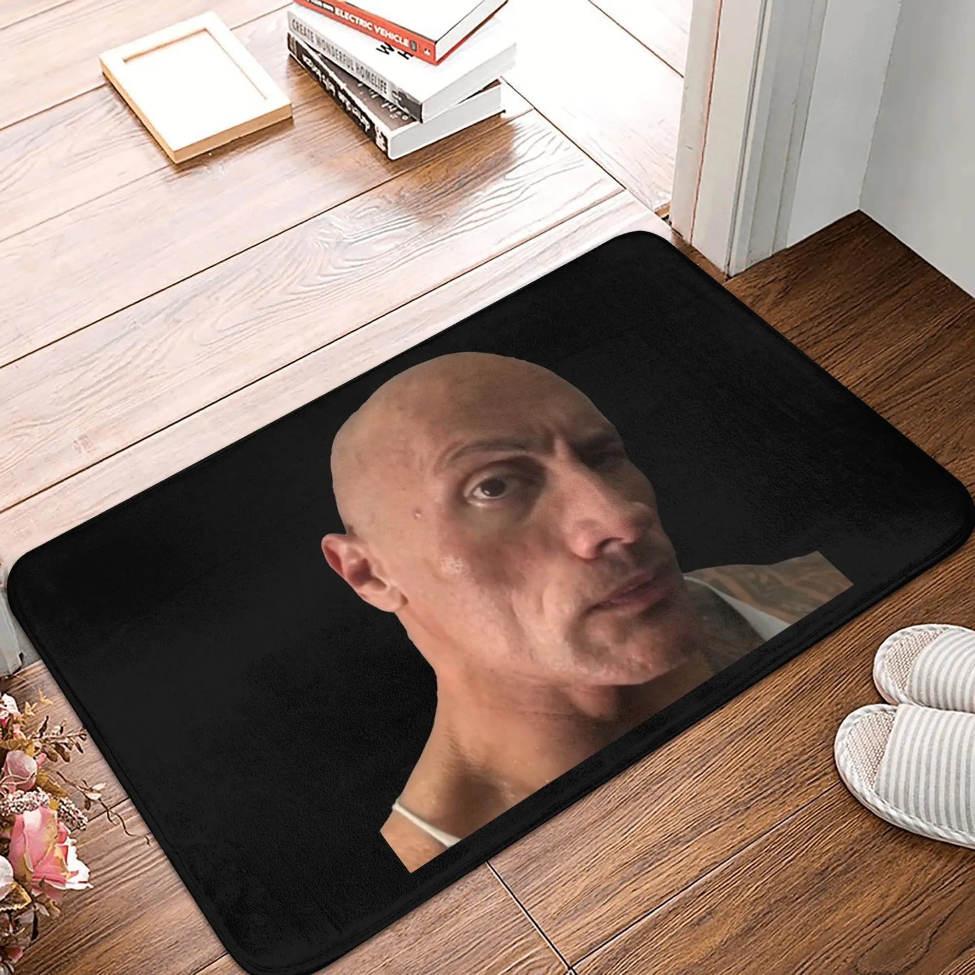 Sopracciglio Meme Dwayne The Rock Johnson Zerbino Tappetino antiscivolo Bagno Cucina Balcone Tappeto 40 * 60 cm